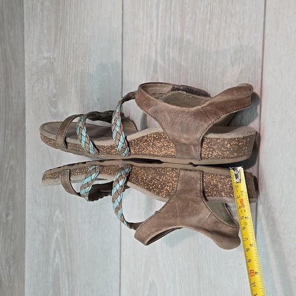 Aetrex Women Jillian Braided Hook&loop Leather Strap Sandals Slide shoes sz 7 - Picture 8 of 11